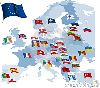 国家(地区)欧洲标志映射 免版税库存照片 - 图片