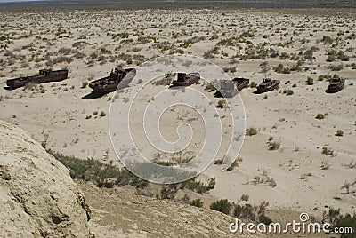 免版税图库摄影: Aral地区小船墓地海运